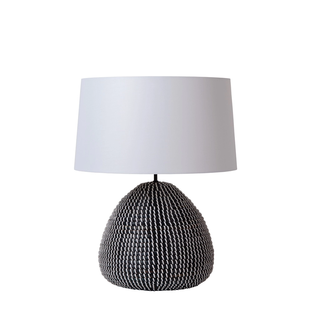 Seagrass table lamp Maduka Ø 45cm - black with white shade Premium by Lucide 5411212106070