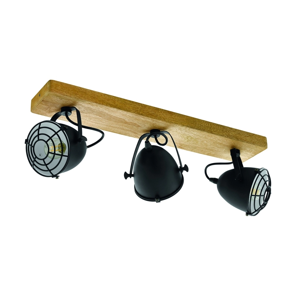 Ceiling lamp Gatebeck wood 3-light