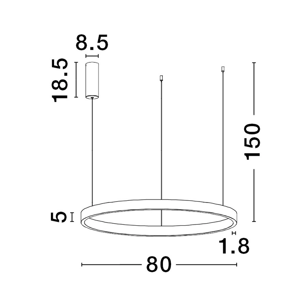 Design pendant lamp Elowen white Ø 80cm Lyora 5212017439086