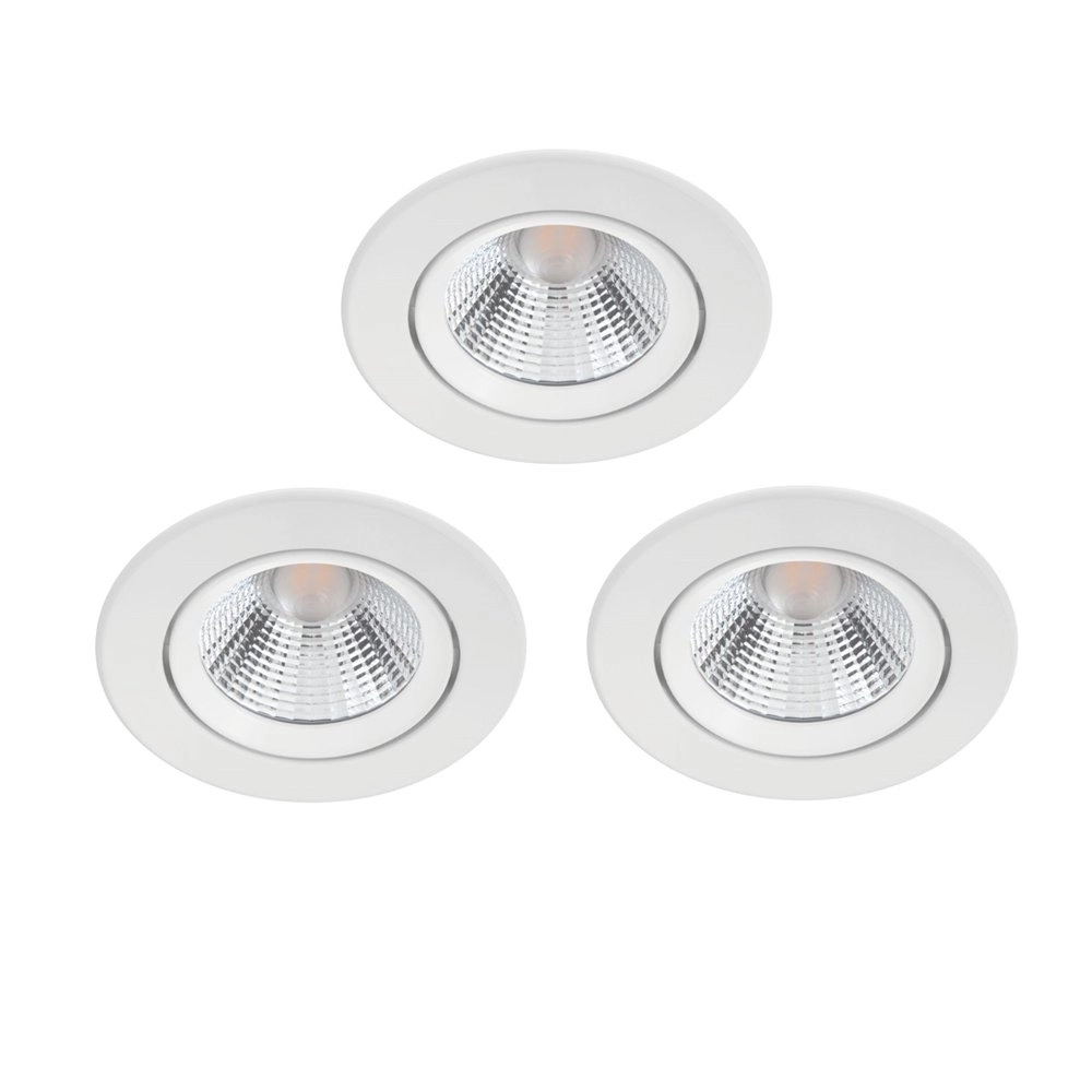 Set of 3 recessed spotlights Sparkle white