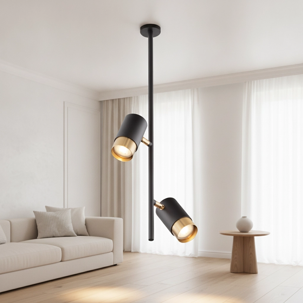 Ceiling lamp Pongo Built-in double black and gold