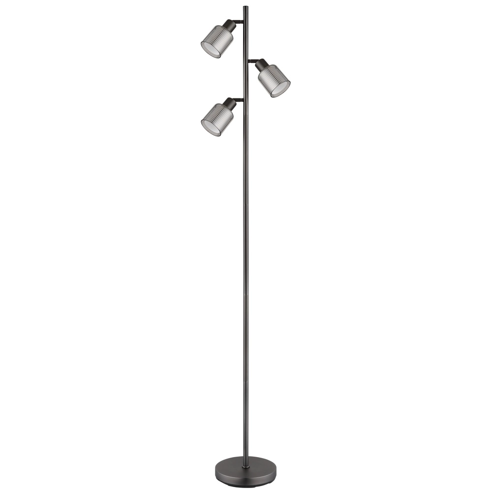 Design floor lamp Villegas 3-light gunmetal Globo 9007371569953