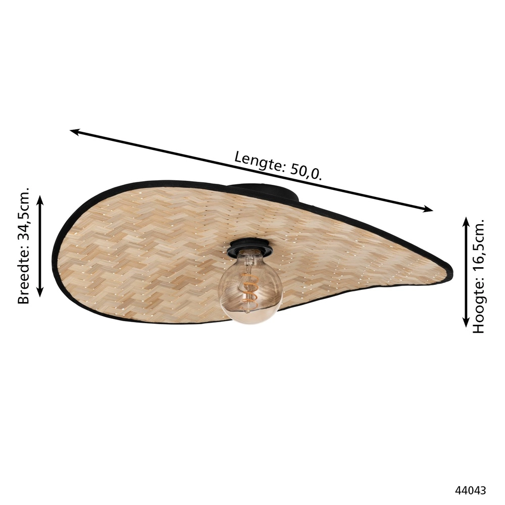 Rattan ceiling lamp Marywell 52x34cm - E27 Eglo 9002759440435