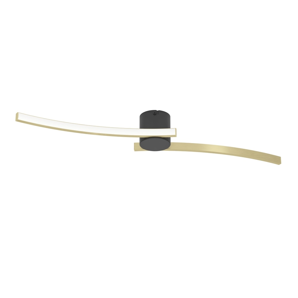 Slim led ceiling light Aieta 72cm - gold with black