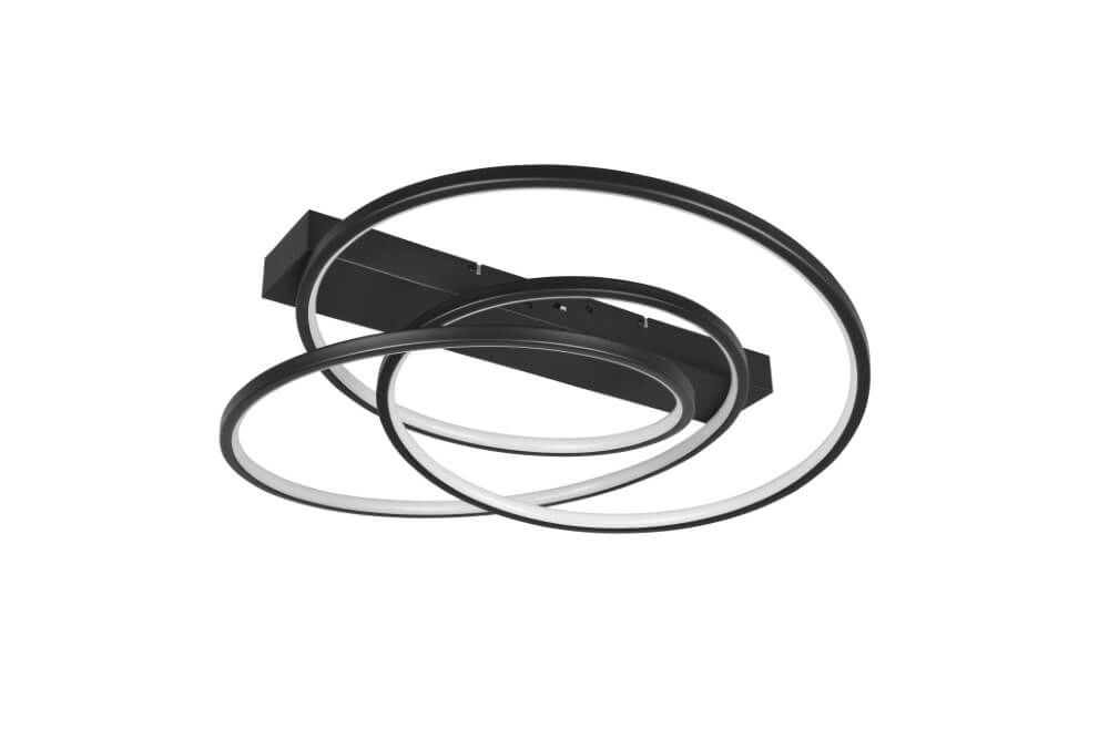 Bedroom ceiling lamp Darvin black - 65cm Trio 4017807616088