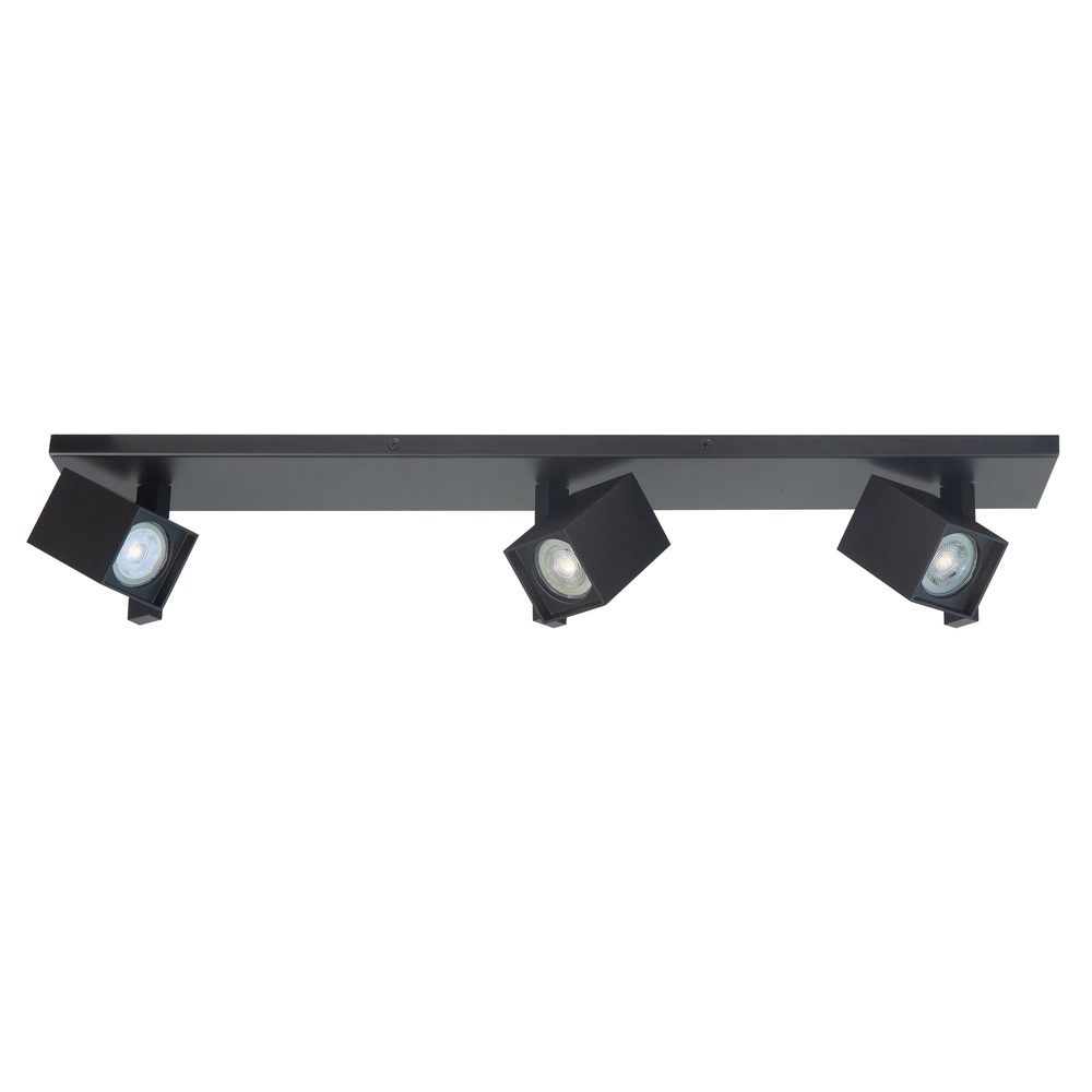 Square surface-mounted spot Oslo black 3-lights