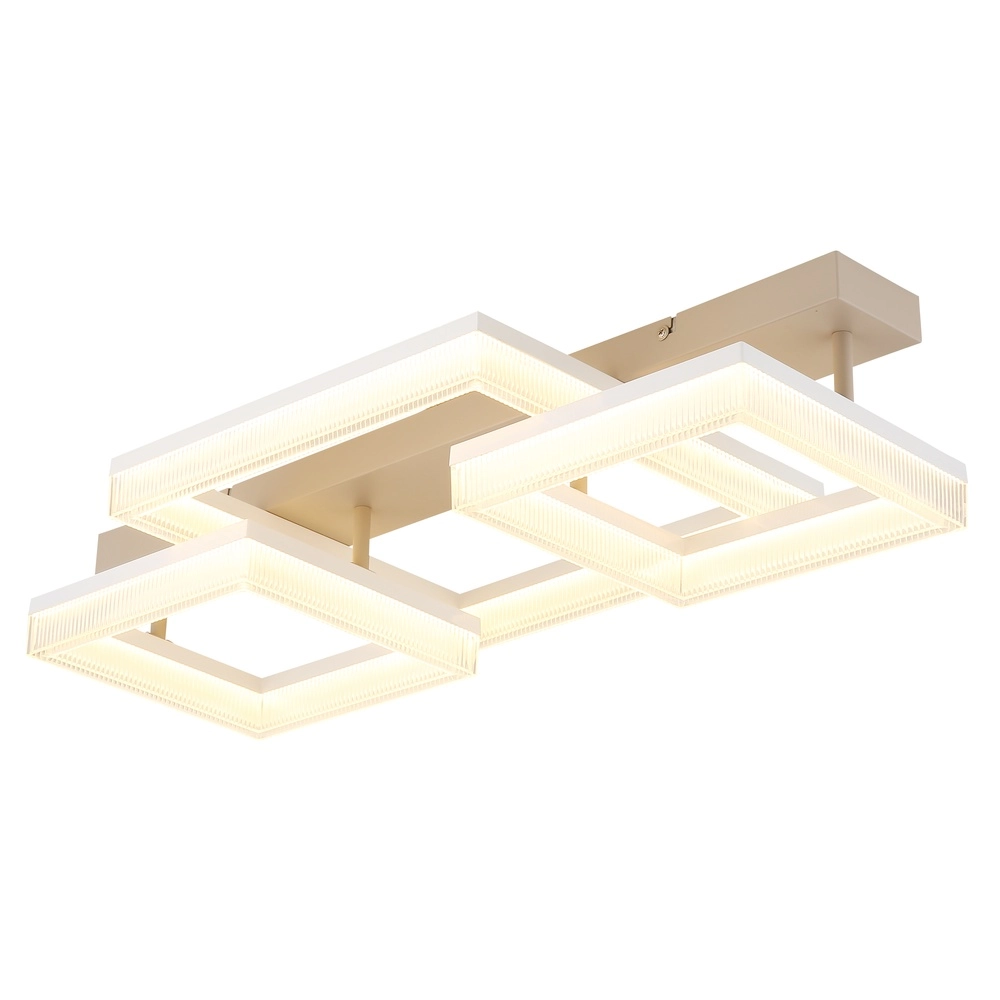 Modern ceiling lamp Zara sand brown square 66cm