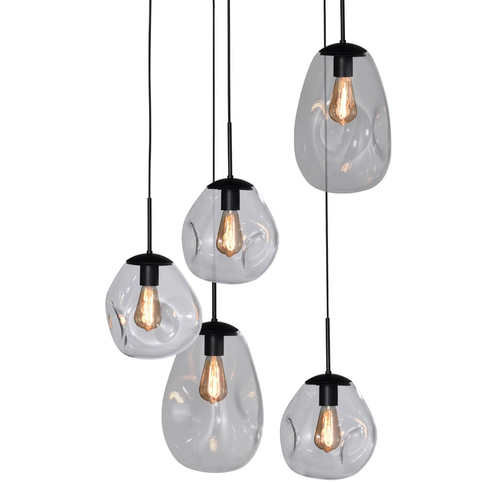 Vide hanging lamp Lava 5x clear glass Masterlight 8718121286525