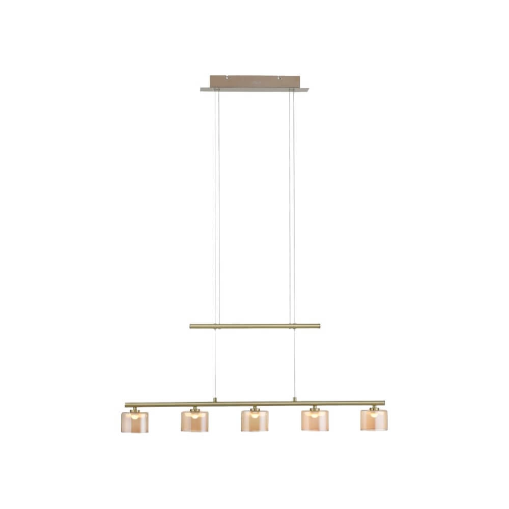 5-light pendant lamp Hydra brass Paul Neuhaus 4012248364987