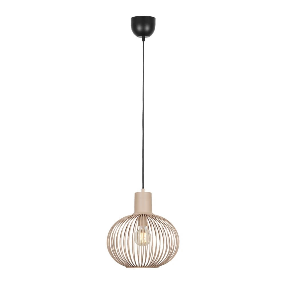 Wire pendant lamp Gila Ø 33cm - sand Trio 4017807617542