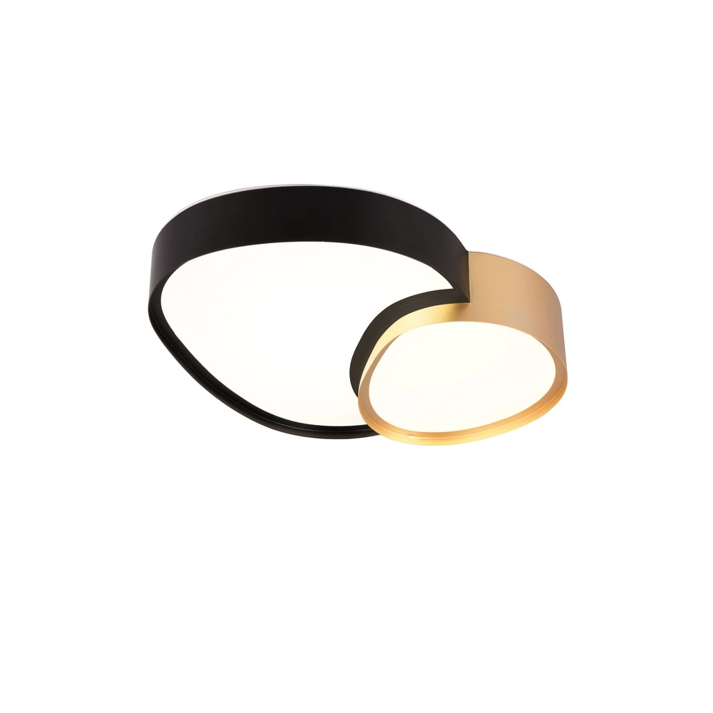Organic ceiling light Rise 43.5cm black with gold Trio 4017807600599
