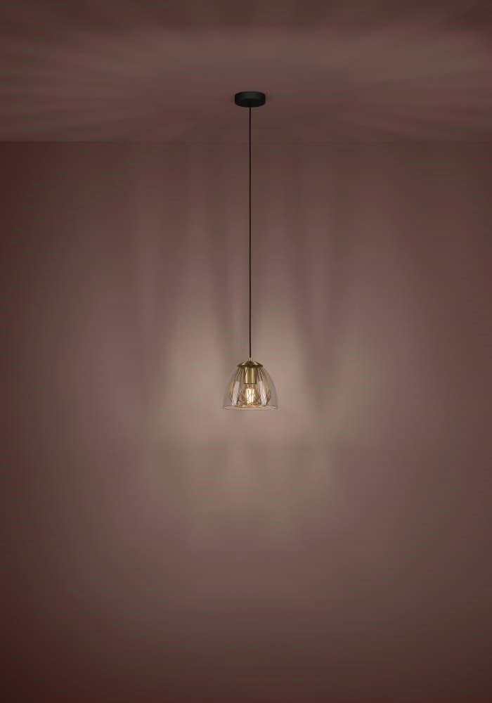 Hanging lamp gold with glass Jazminia Ø 20cm Stars of Light 9008606221042