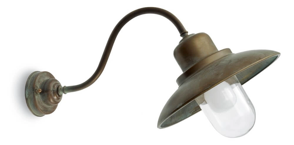 Angled wall lamp Patio aged brass