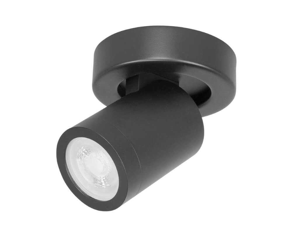 IP44 surface mounted spotlight Oliver 1-light matt black
