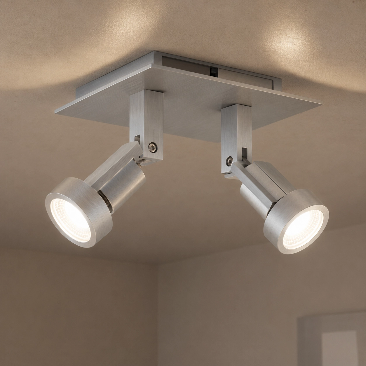 Double surface-mounted spot Tech II gray