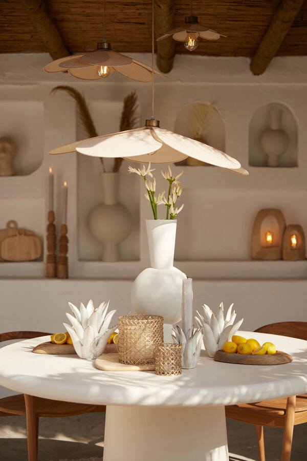 Pendant lamp Fyano flower cream Ø 46cm Light & Living 8717807706685