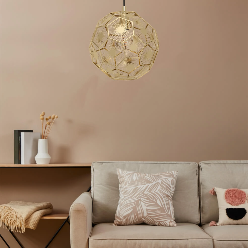 Gold design hanging lamp Skoura Ø 30cm Stars of Light 9002759397548