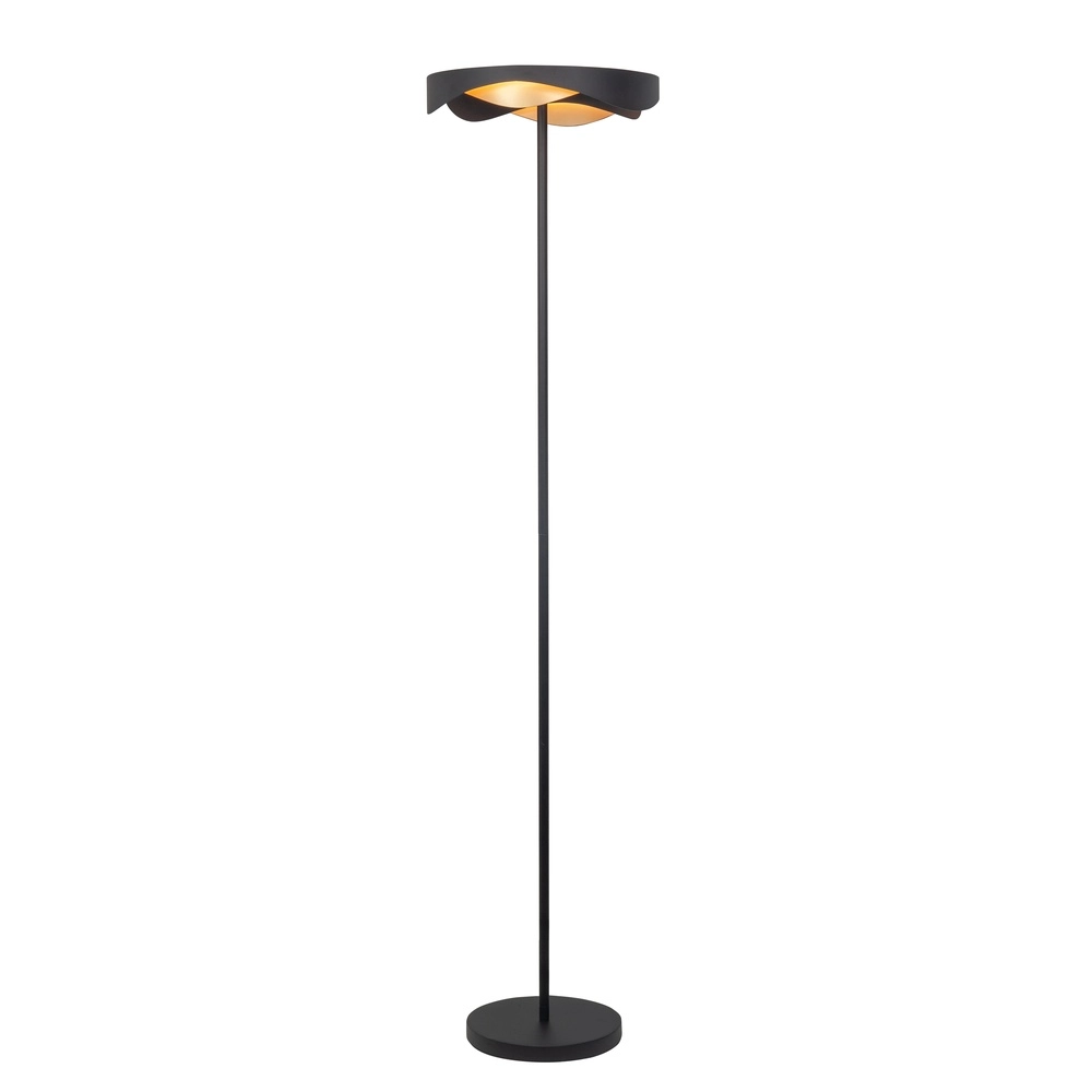Design floor lamp Ascoli black with gold Ø 36cm