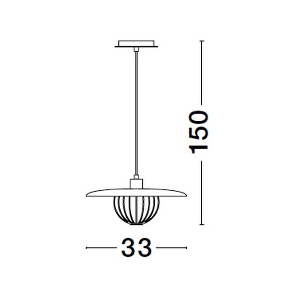 Pendant lamp Fox black with gold Lyora 5212017433534