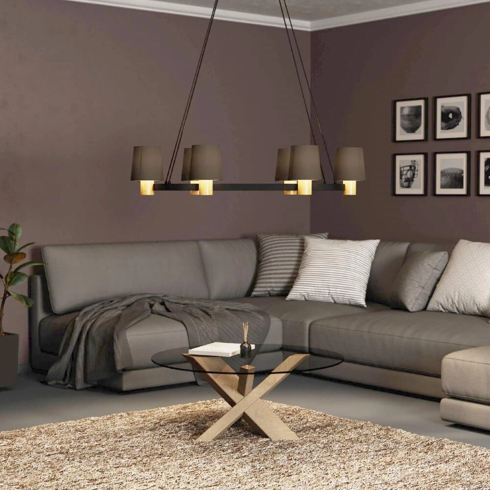 Hanging lamp Edale 108x51 cm - with brown shades Eglo 9002759437824
