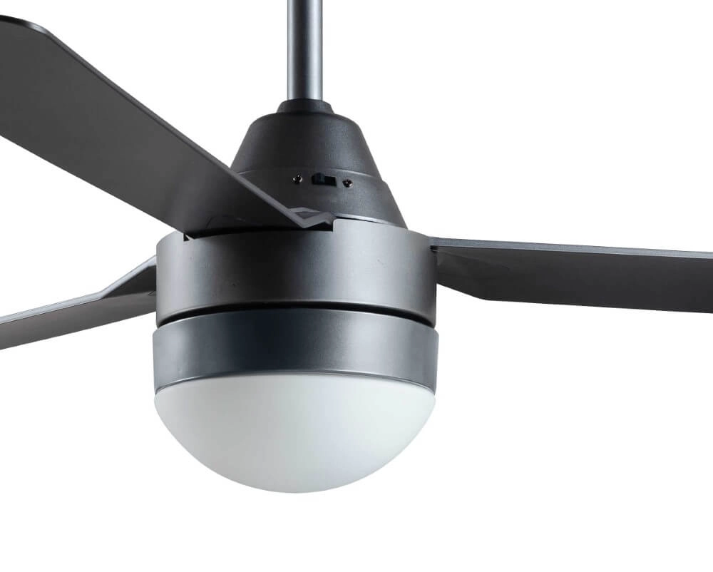Black fan with lamp Megara Ø 122cm IP55 Beacon 9333509165002
