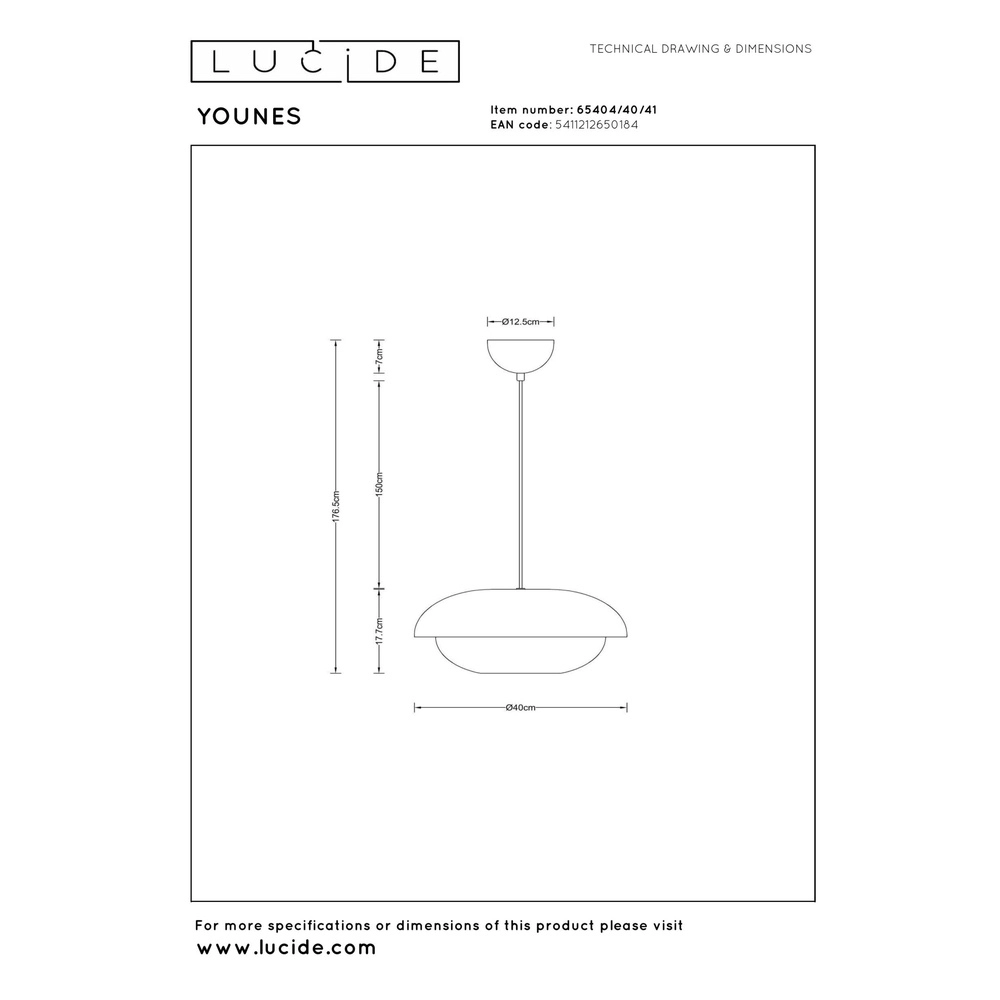Pendant lamp Younes Ø 40cm taupe Lucide 5411212650184