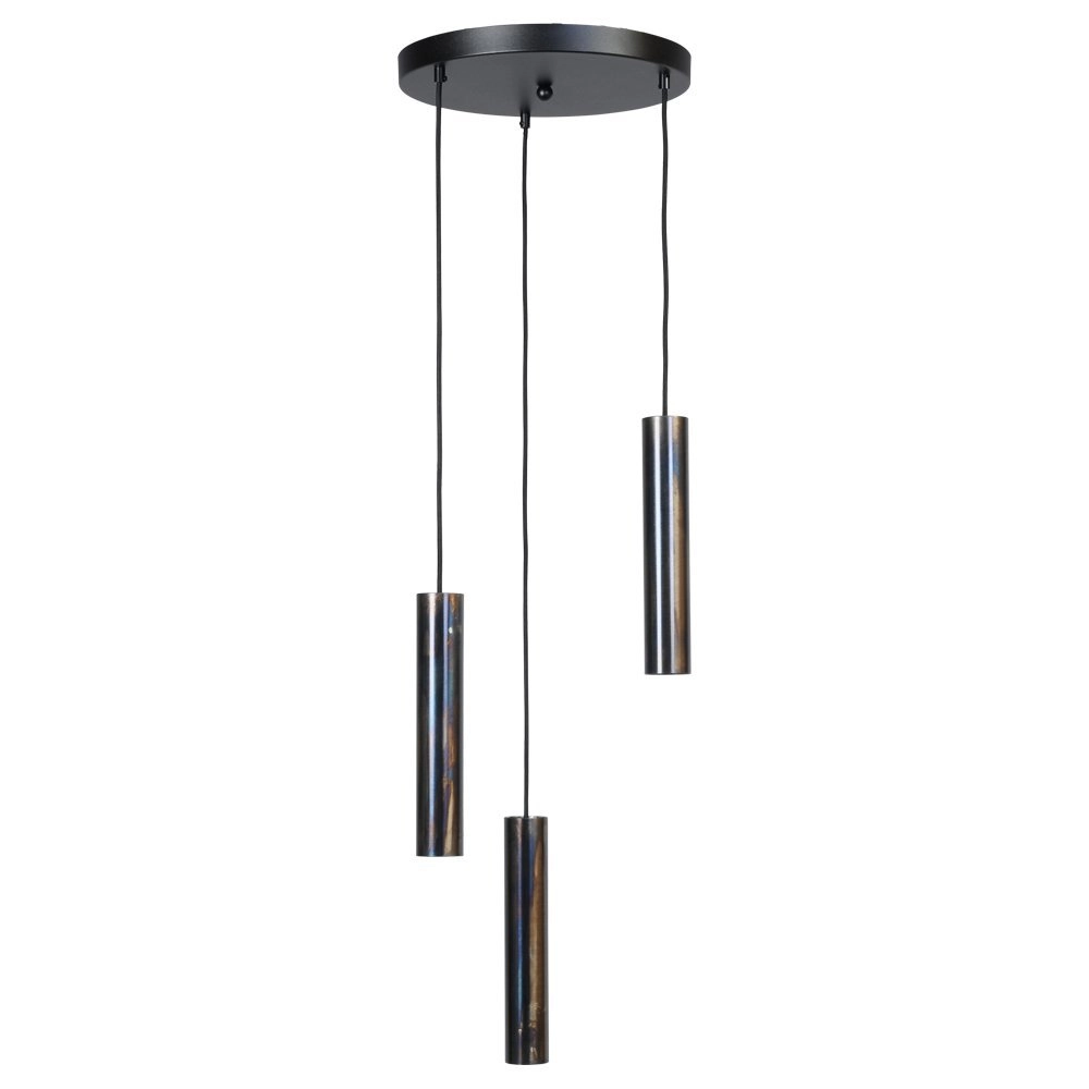 Hanging lamp Run 3-light black gunmetal