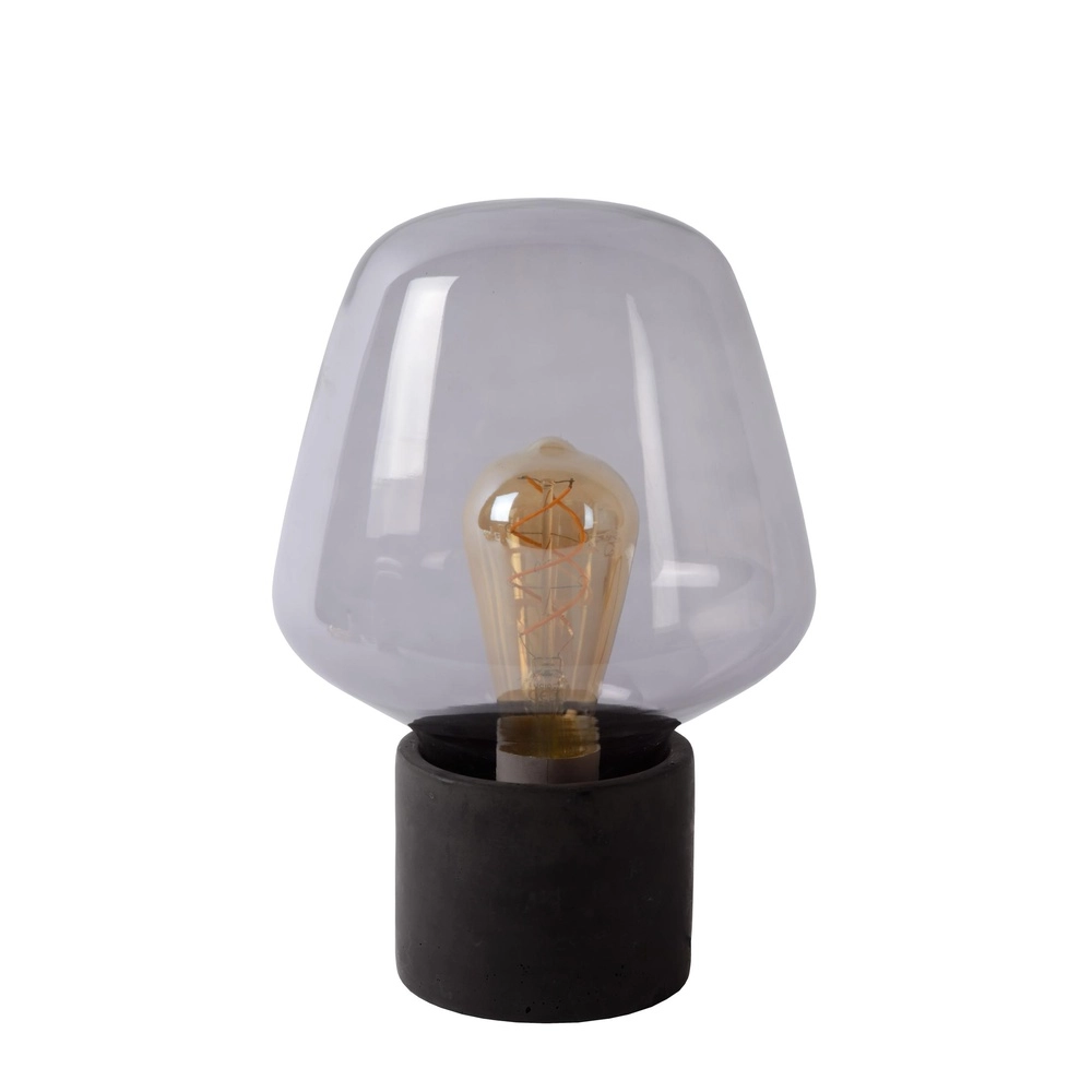 Table lamp Becky black with smoke glass