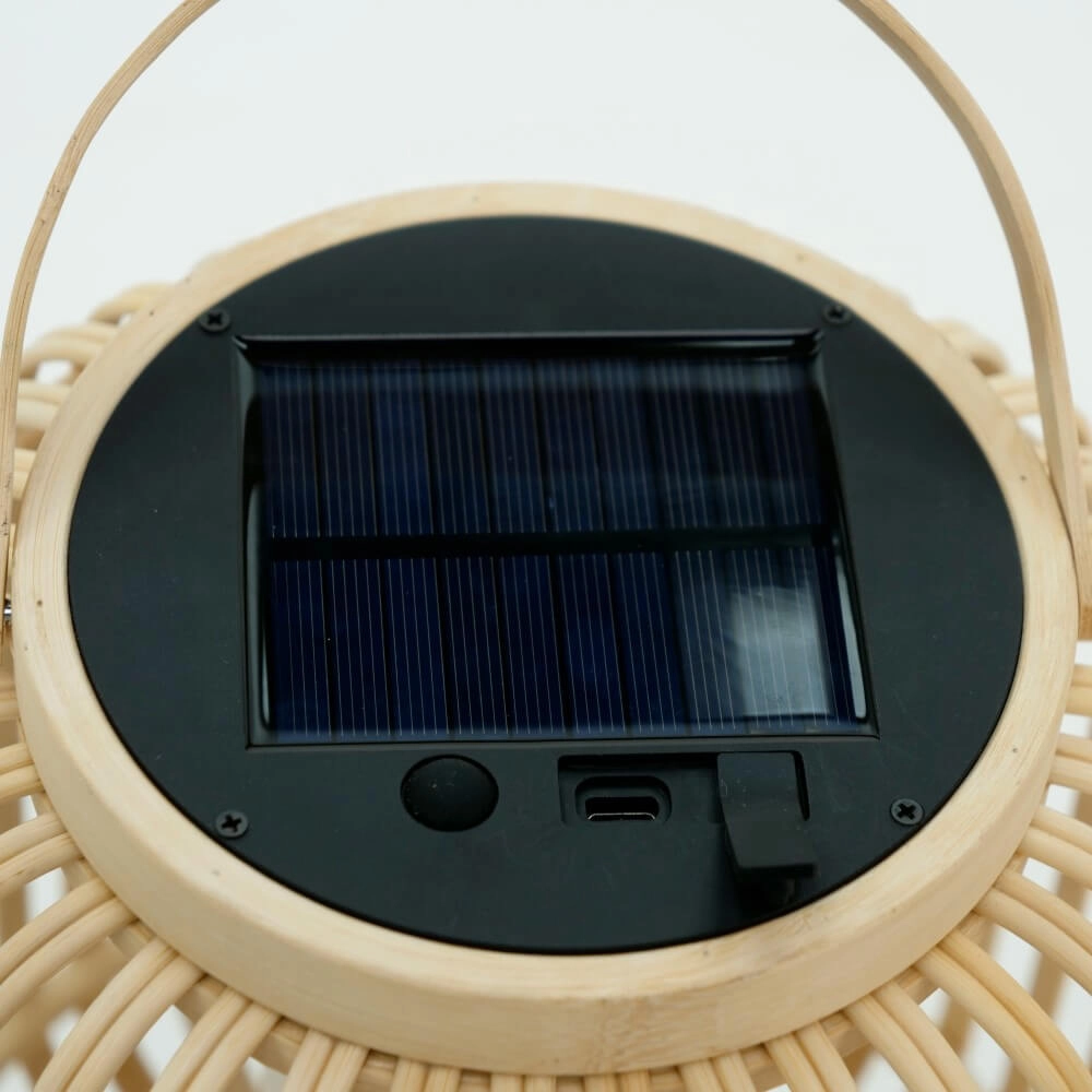 Solar table lamp Marliano Rattan straight Eglo 9008606297955