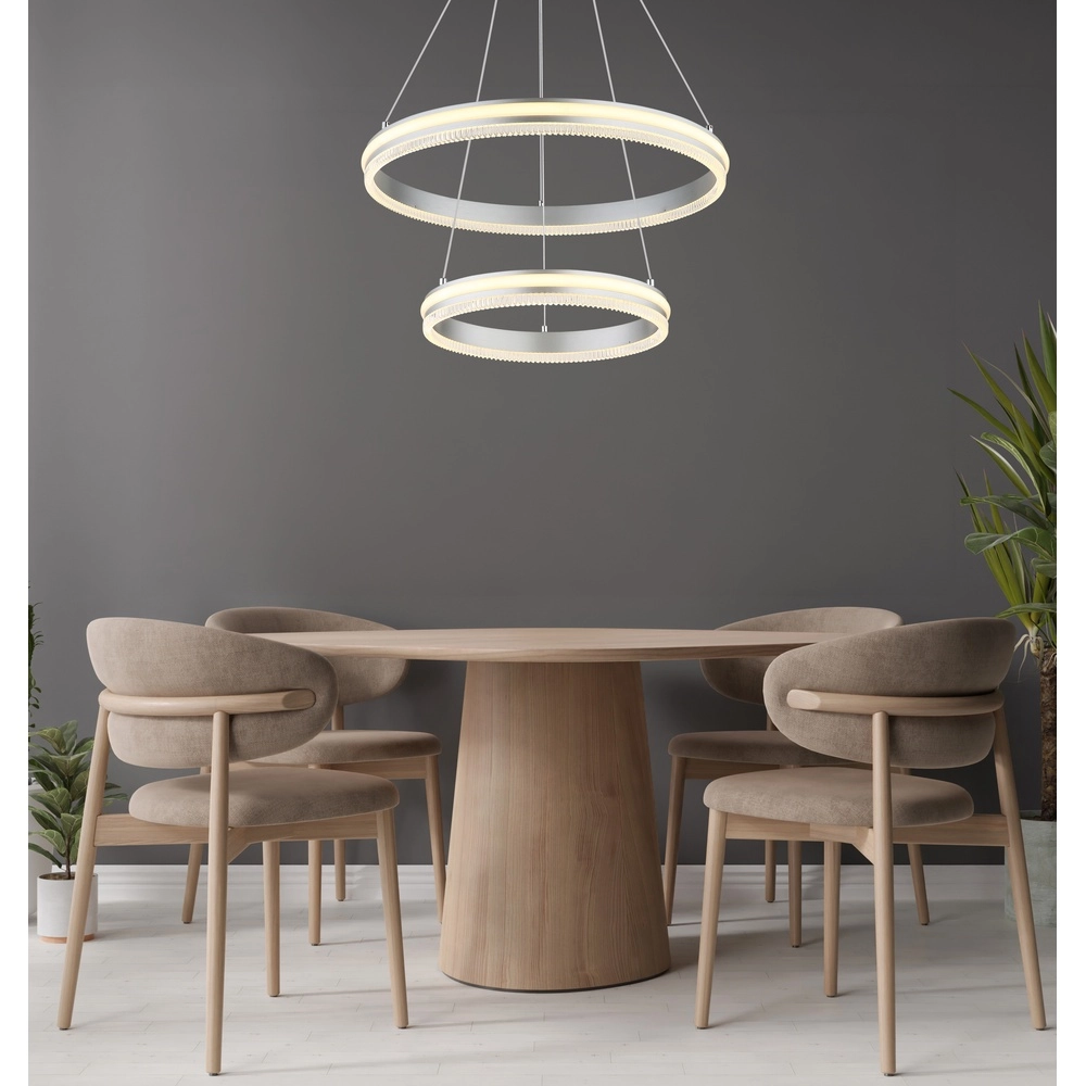 Pendant lamp Francine gunmetal 2 rings Globo 9007371583645