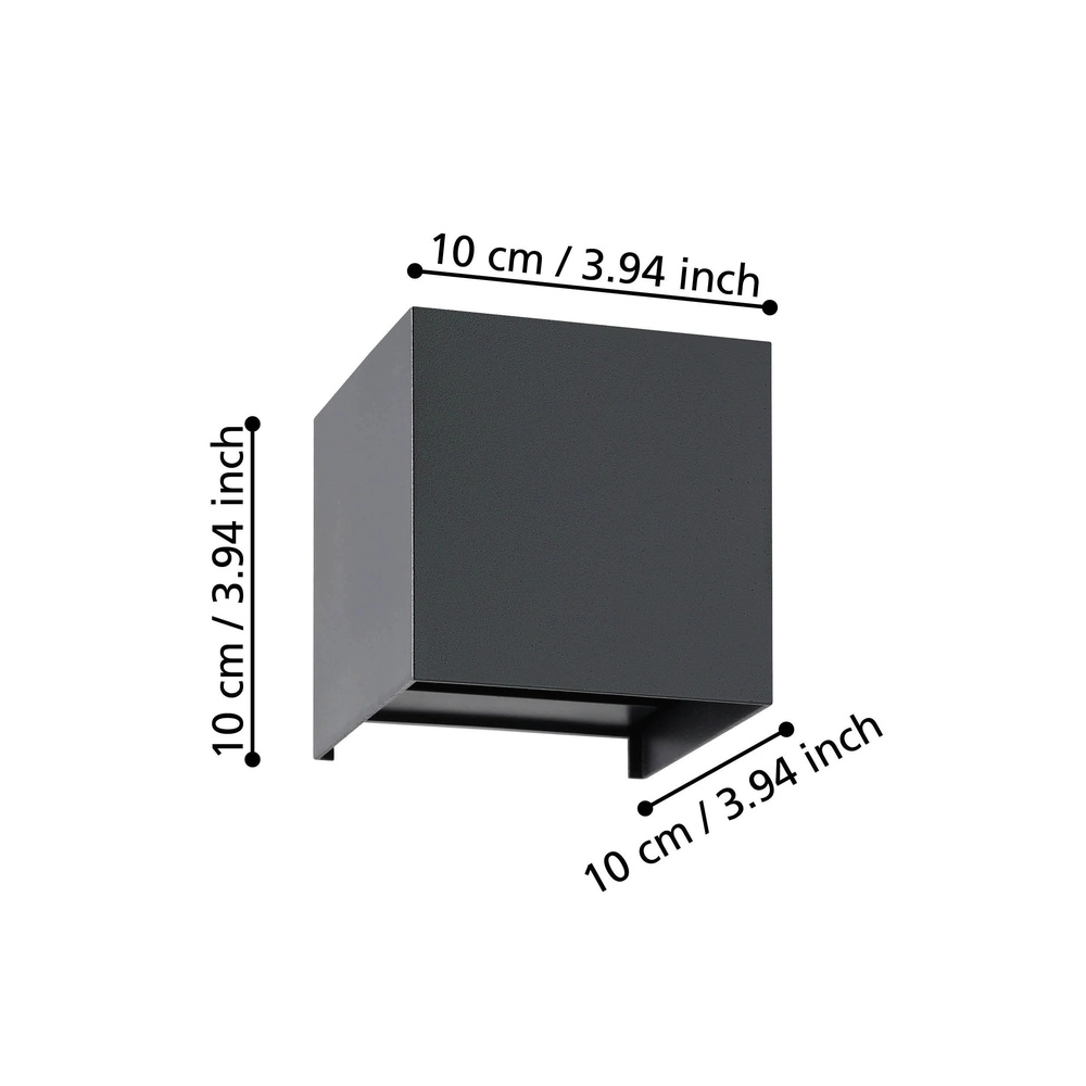 Led wall spot Valmontone Up & Down - Black Eglo 9008606315963