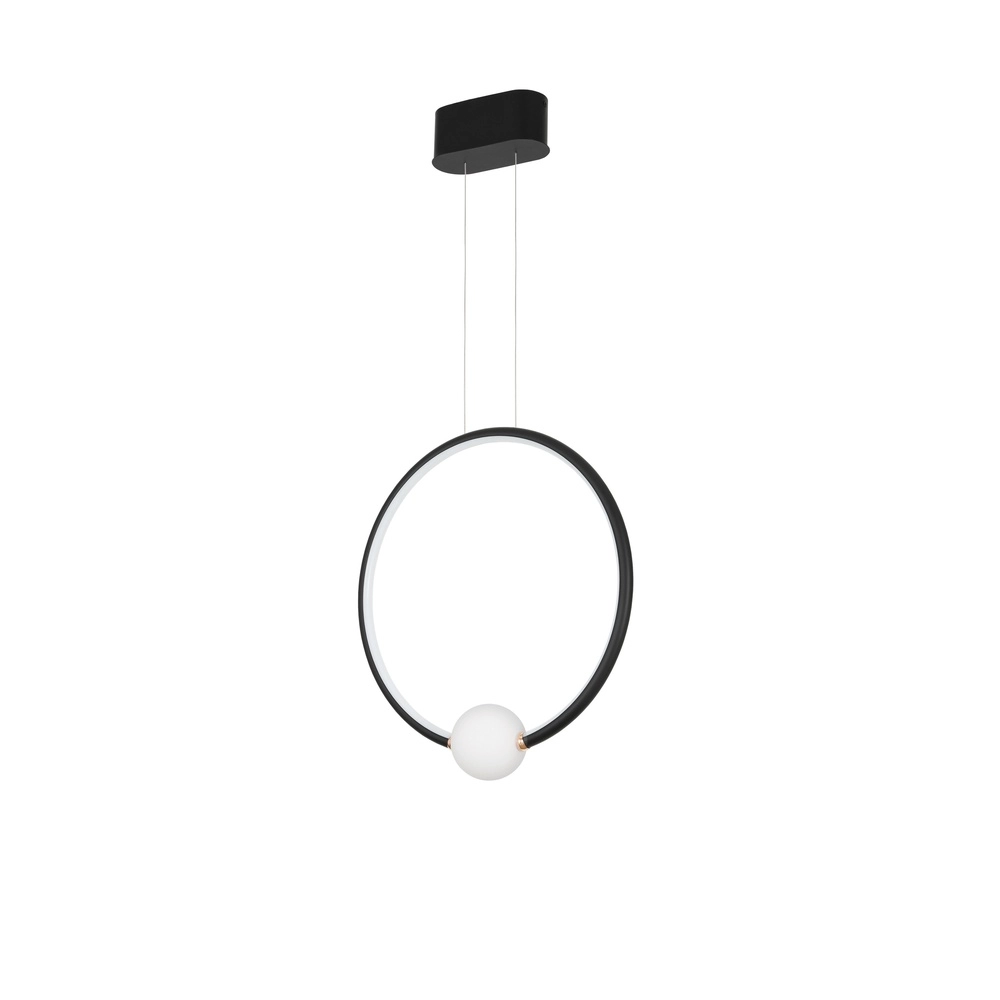 Pendant lamp Celia black with white round Lyora 5212017429377