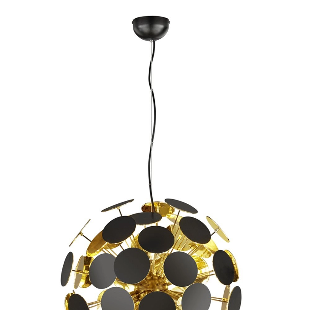 Pendant lamp Discalgo 54cm black with gold Trio 4017807330953