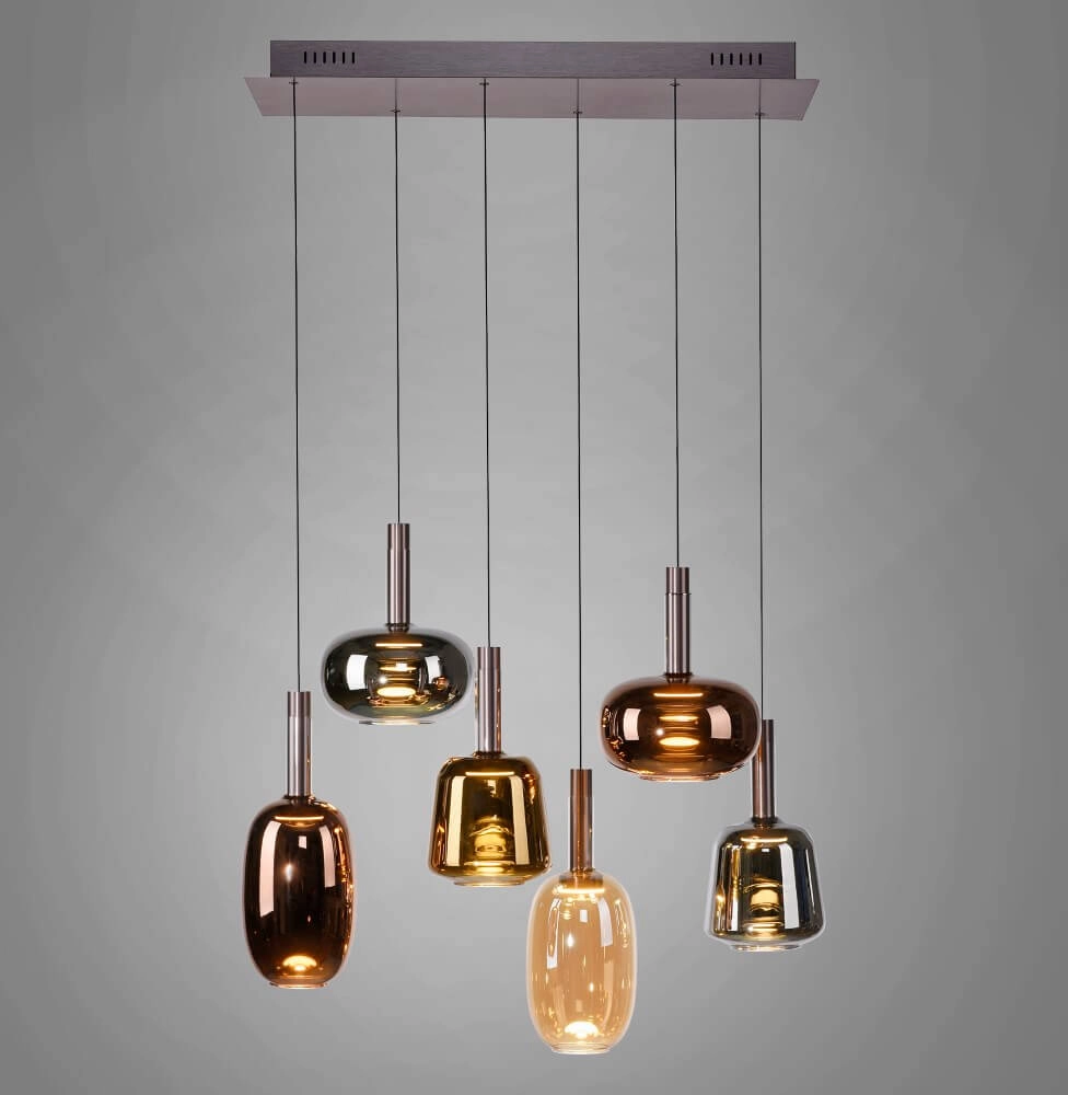 Cheerful hanging lamp Irides 6-light straight Paul Neuhaus 4012248383674