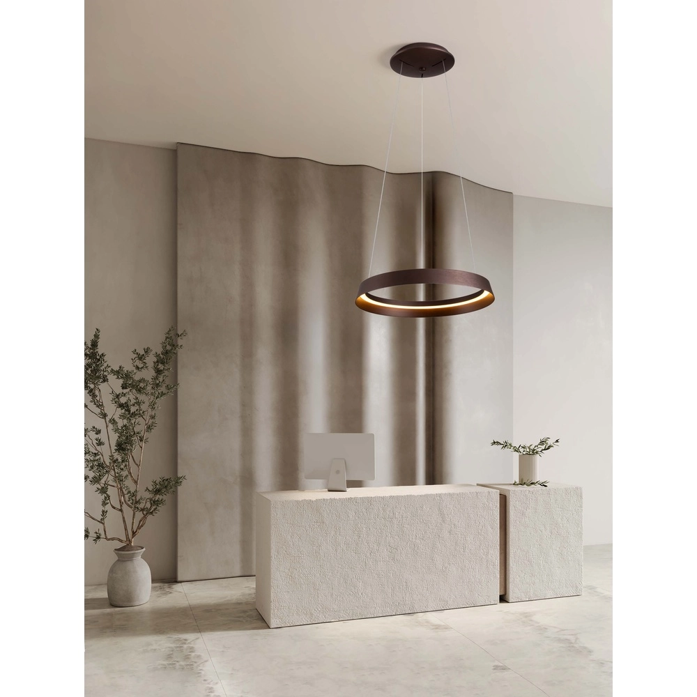 Design pendant lamp Ormi Ø 45cm coffee brown Lyora 5212017470379