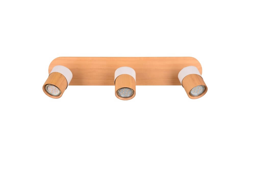 Ceiling lamp wood with white Aruni 3-light Trio 4017807565676