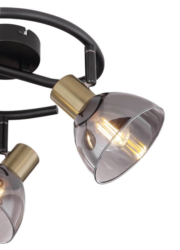 3-light ceiling lamp Jay black with gold Globo 9007371399390