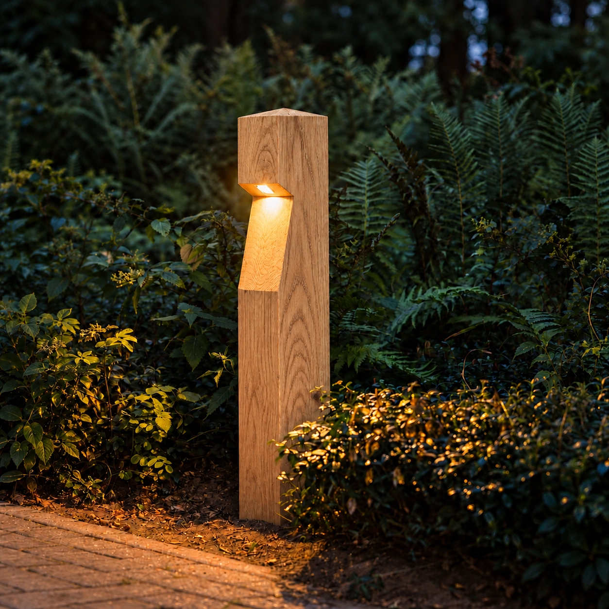 Wooden path lighting Eye 100 Oak - 10x10x90cm - 2700K