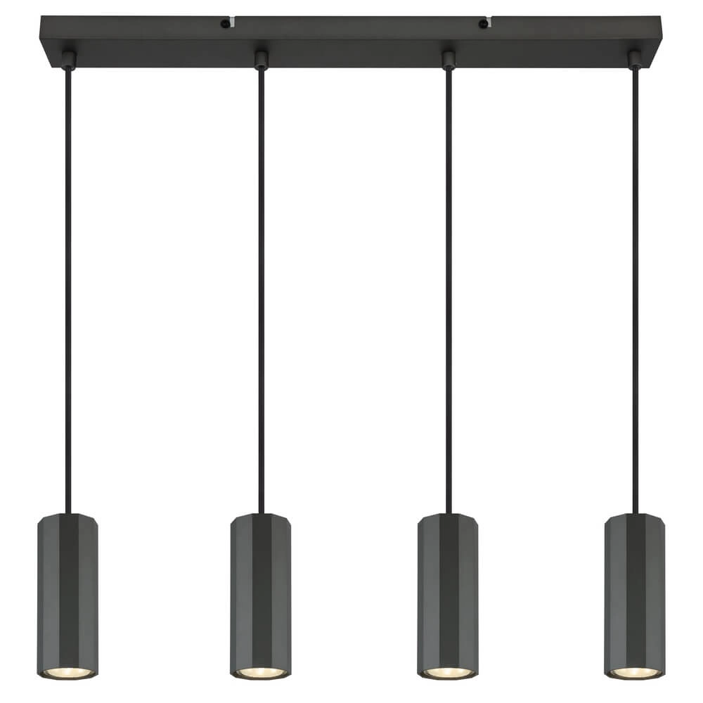 Grey pendant lamp James 4-light Globo 9007371456871
