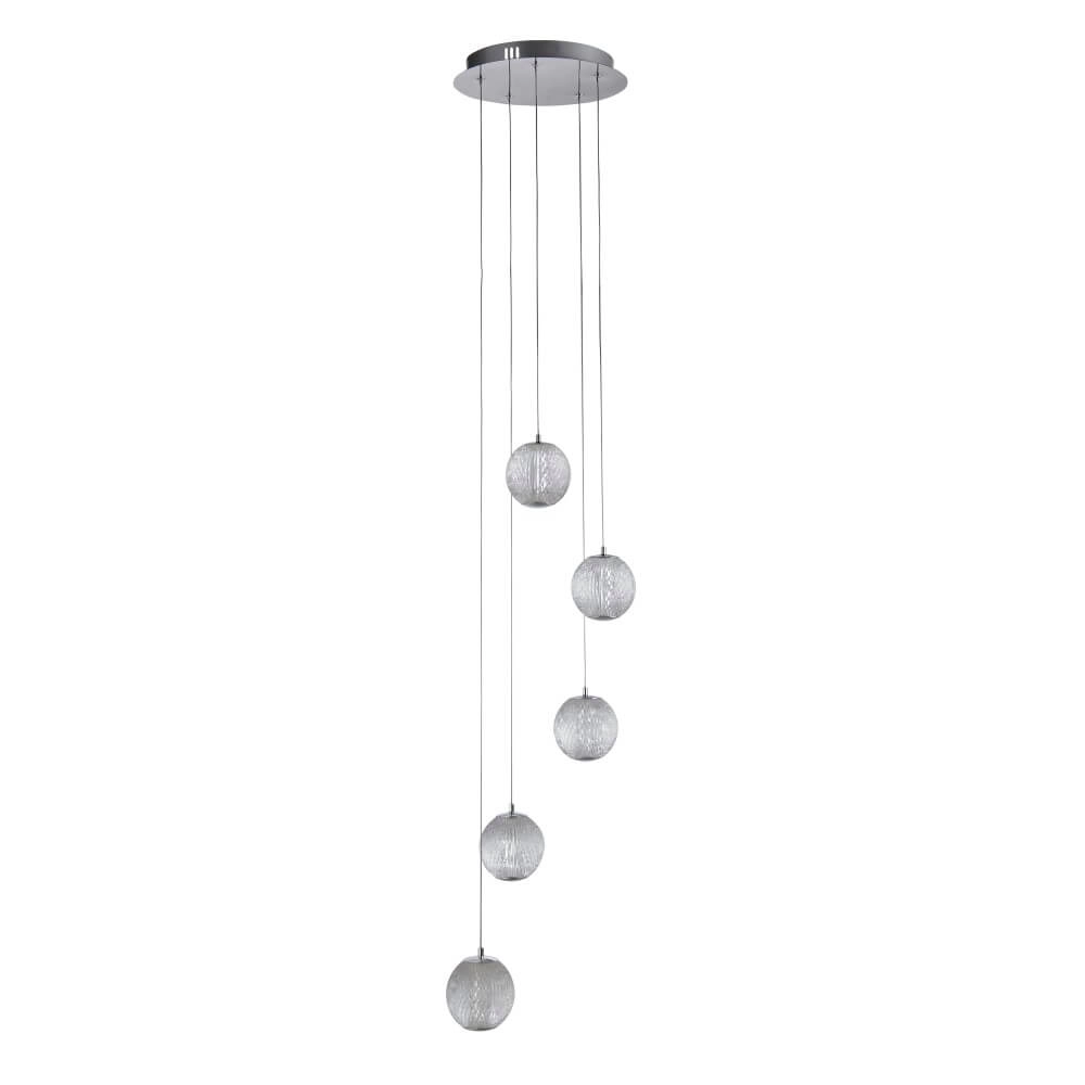 5-light pendant lamp Allure chrome round