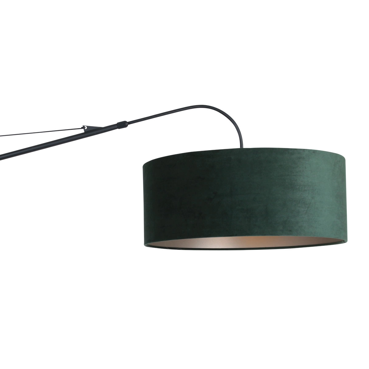 Wall lamp Elegant Classy 50cm black with green velvet shade