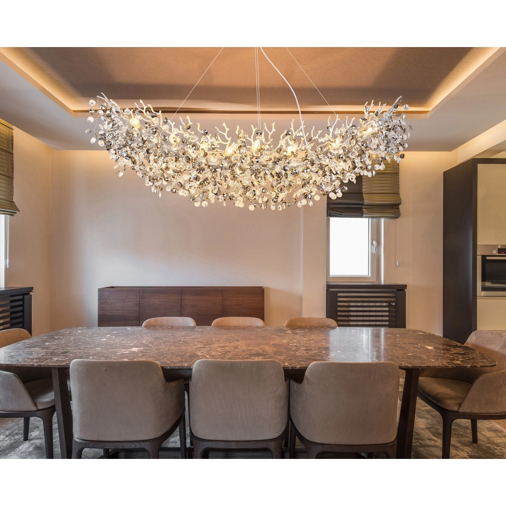 Pendant lamp Queena silver grey 150cm Globo 9007371533695
