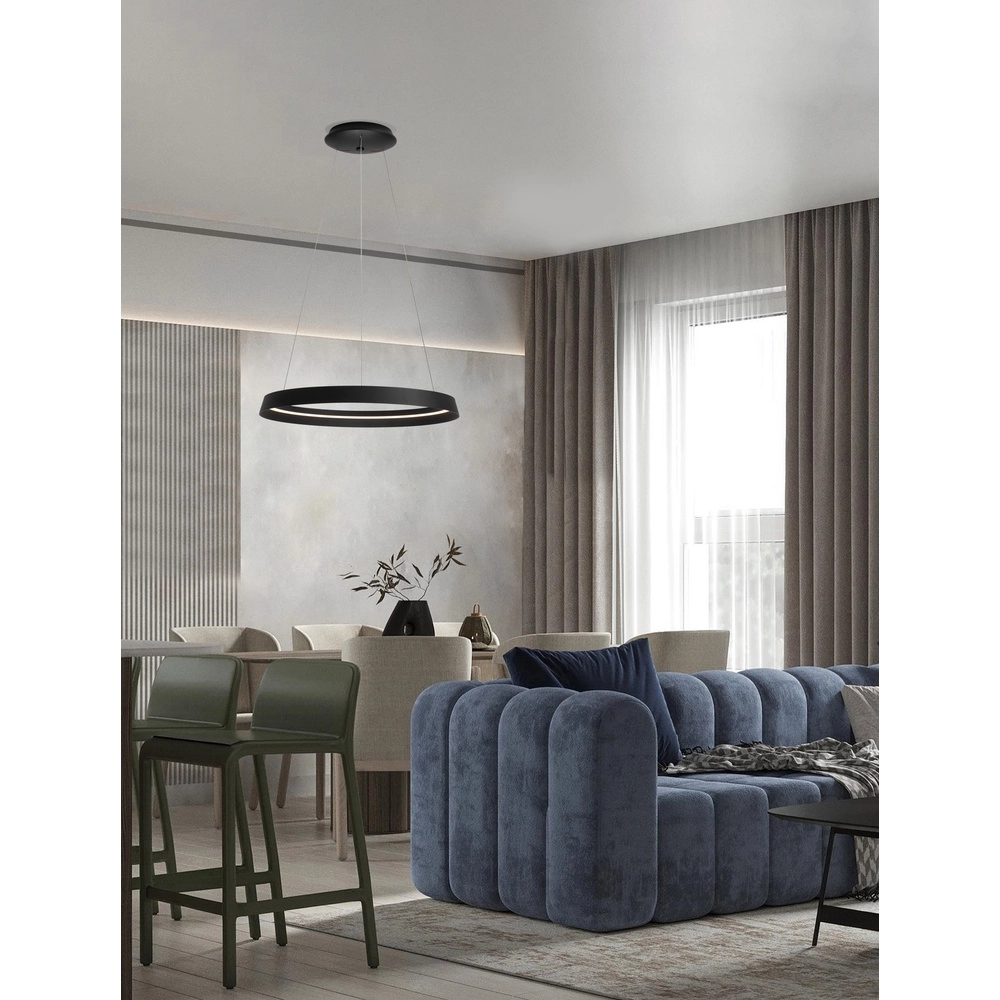 Design pendant lamp Ormi Ø 60cm black Lyora 5212017448835