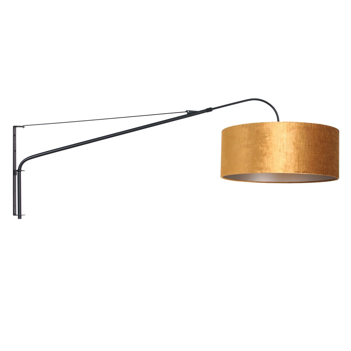 Black wall lamp Elegant Classy with gold velvet Steinhauer 8712746146059