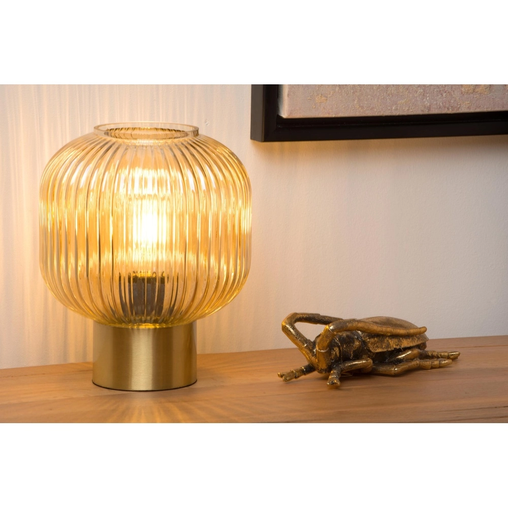 Table lamp Maloto Ø 20cm amber Lucide 5411212451255