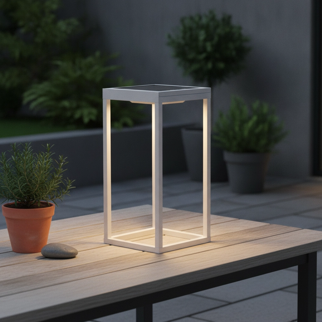 Sleek table lamp Tegolo White Solar