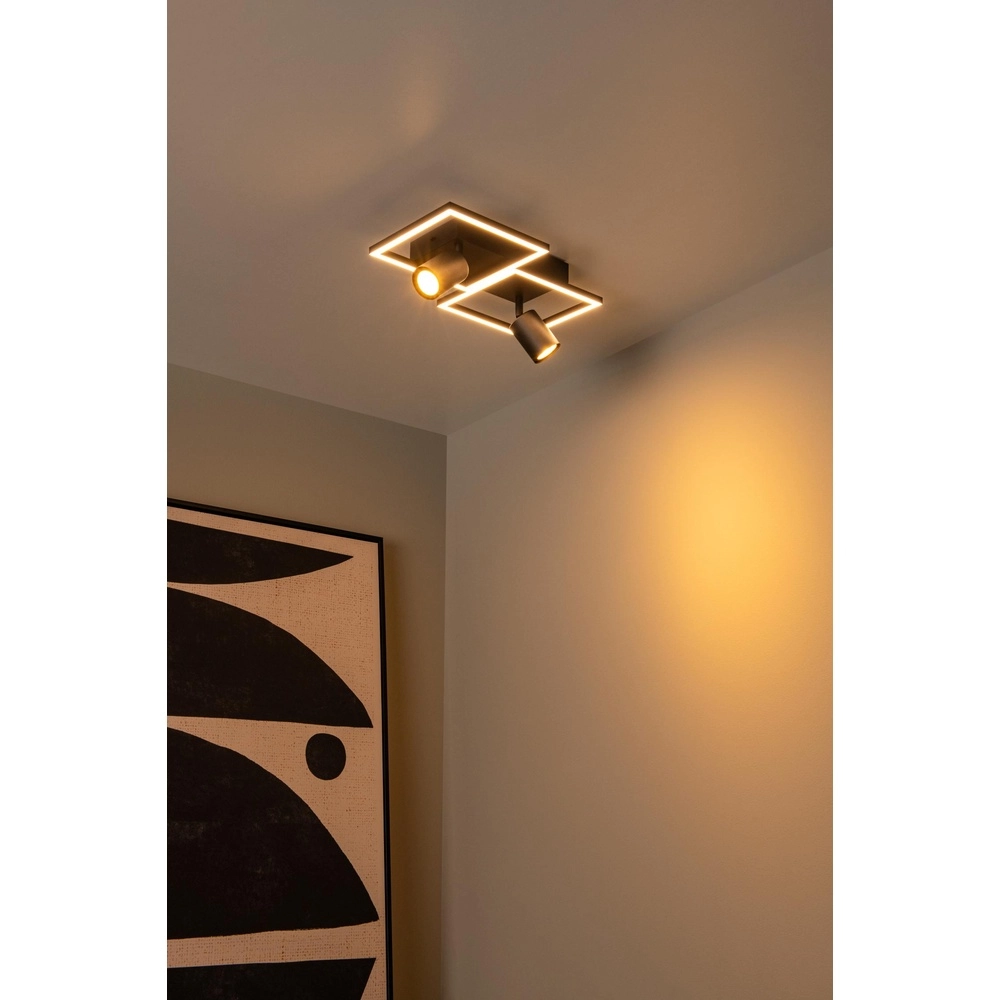 Design ceiling lamp Arianne LED with 2x GU10 black Lucide 5411212530882