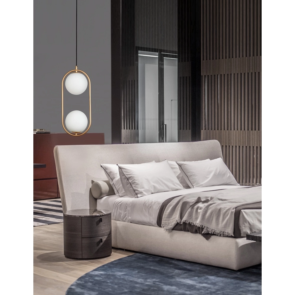 Design pendant lamp Obitar Double oval gold