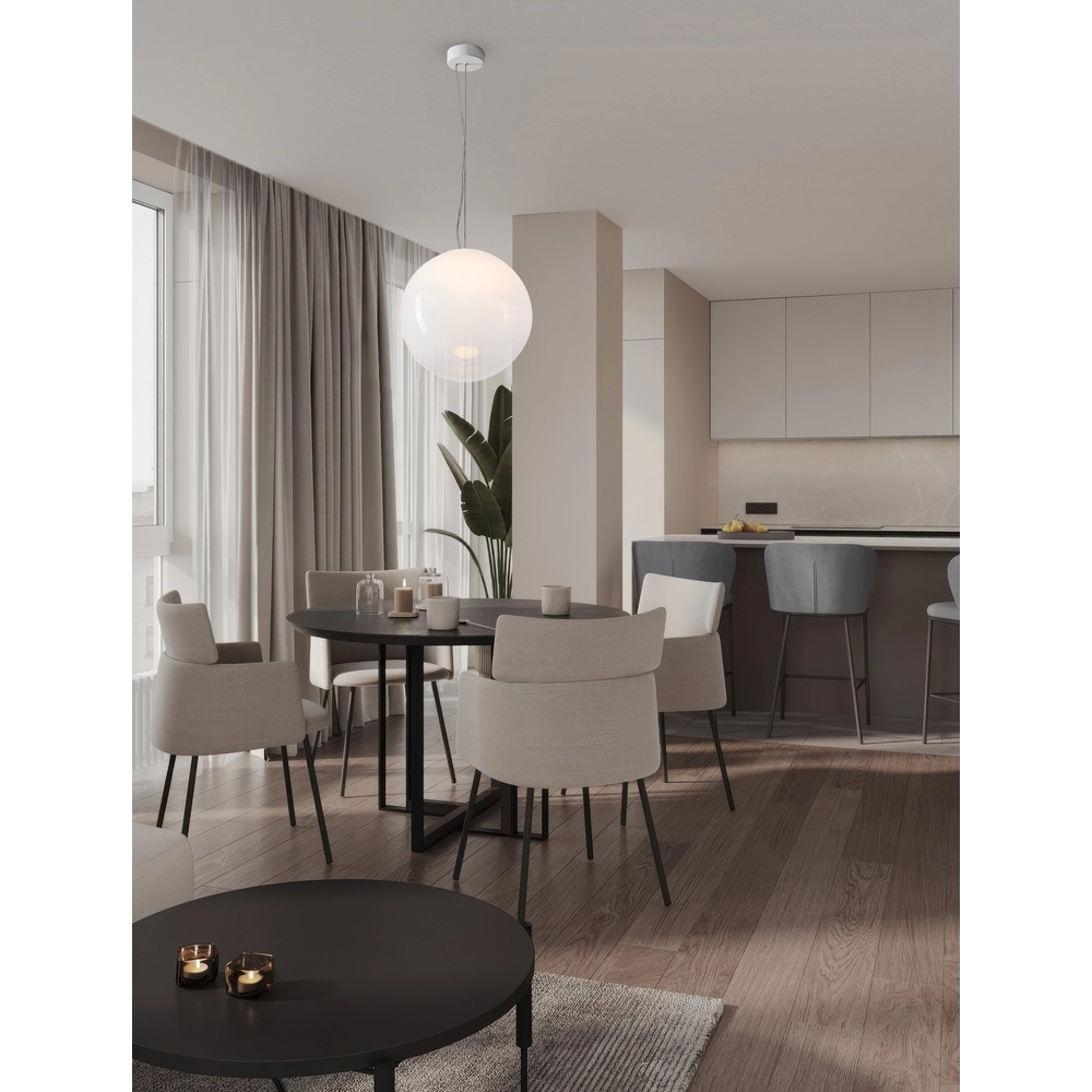 White pendant lamp Bolita bulb Ø 40cm Lyora 5212017484383
