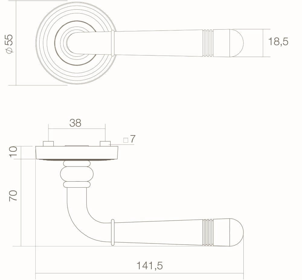 Rural door handle Helena old gray Intersteel 8714186392706